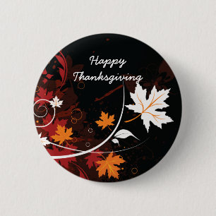 Thanksgiving autumn leaves-maple custom products pinback button