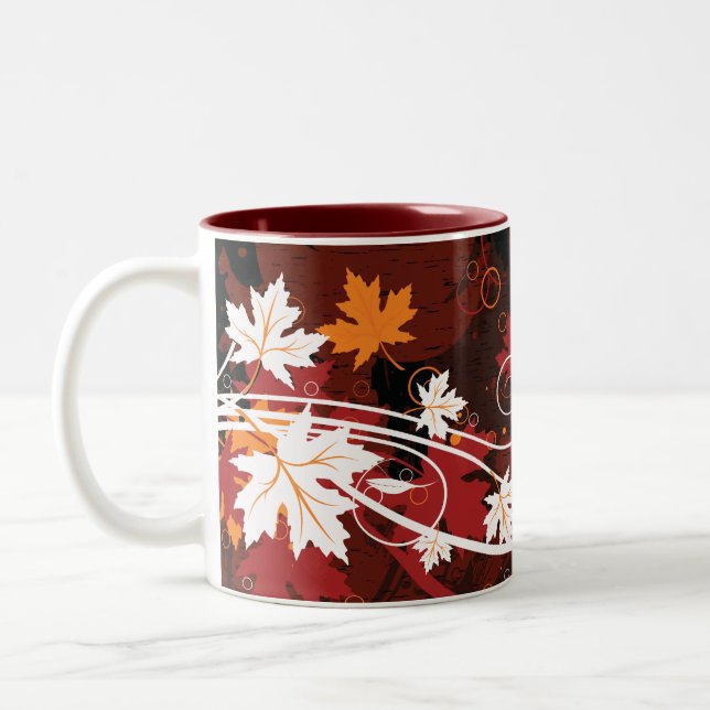 Thanksgiving autumn leaves-maple custom products Two-Tone coffee mug (Left)