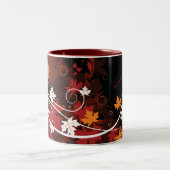 Thanksgiving autumn leaves-maple custom products Two-Tone coffee mug (Center)