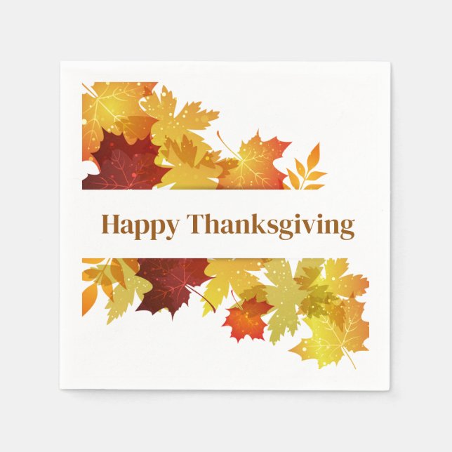 Thanksgiving Autumn Leaves Napkin (Front)