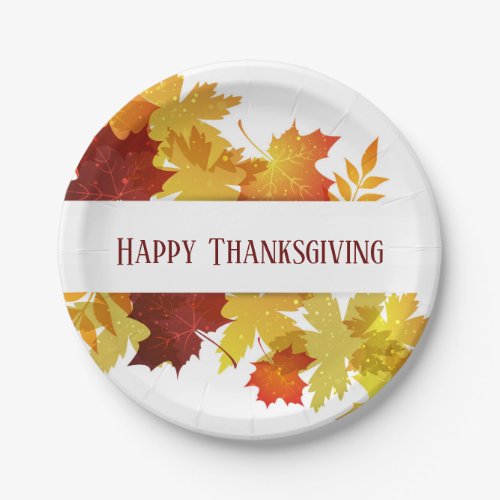 Thanksgiving Autumn Leaves Paper Plates