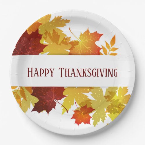 Thanksgiving Autumn Leaves Paper Plates