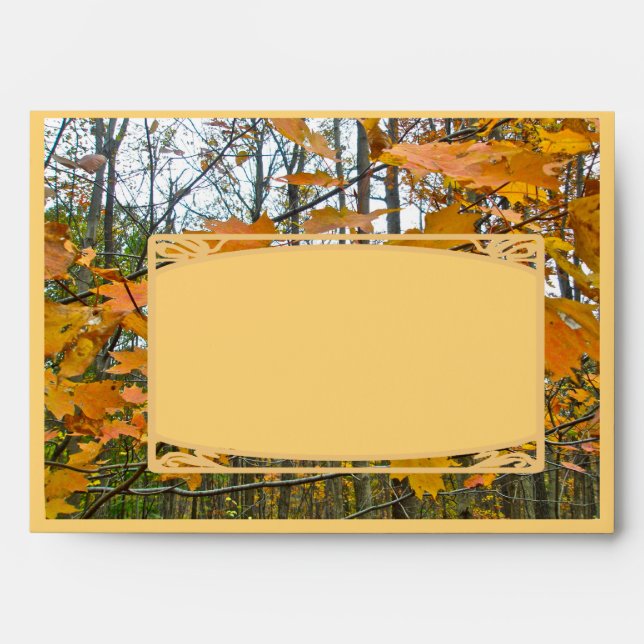 Thanksgiving Autumn Maple Foliage Envelope (Front)