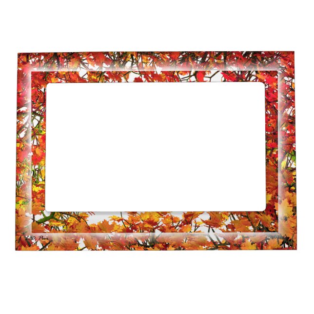 Thanksgiving Autumn Maple Leaves Magnetic Frame (Front)