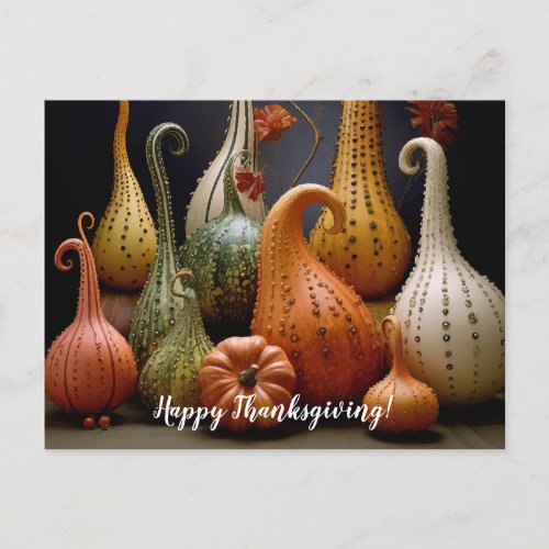 Thanksgiving Autumn Painting Postcard