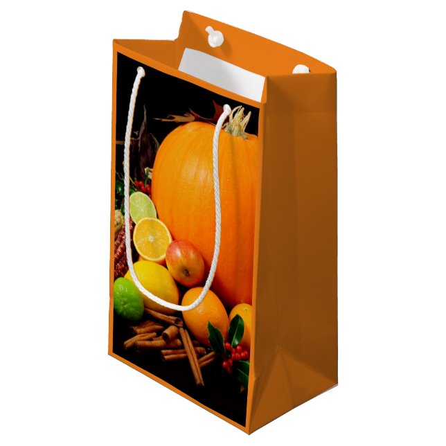 Thanksgiving Autumn Paper Gift Bags (Front Angled)