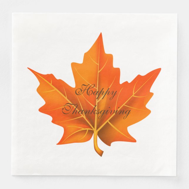 Thanksgiving Autumn Paper Napkins (Front)
