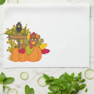 Thanksgiving Autumn Pumkin Kitchen Design Towel