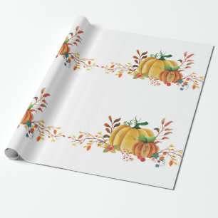 Thanksgiving autumn pumpkin design wrapping paper