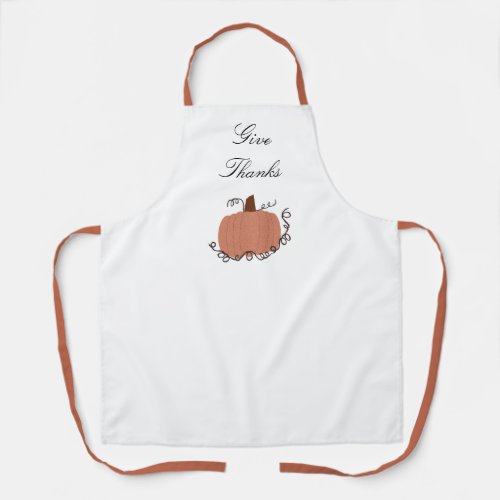 Thanksgiving Autumn Pumpkin Give Thanks Apron