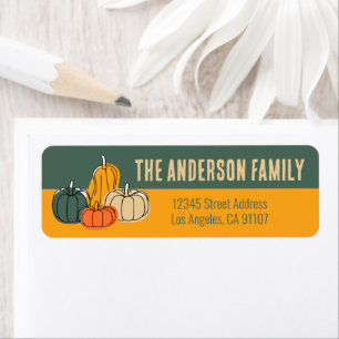 Thanksgiving Autumn Pumpkins Return Address Labels