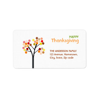 Thanksgiving Autumn Tree Label