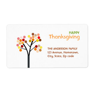 Thanksgiving Autumn Tree Label