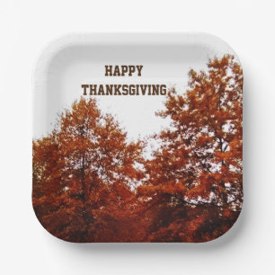 THANKSGIVING AUTUMN TREES PAPER PLATES