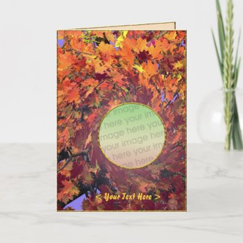 Thanksgiving Autumn Whirl (photo Frame) Holiday Card by xfinity7 at Zazzle