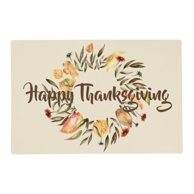 Thanksgiving Autumn Wreath Placemat (Front)
