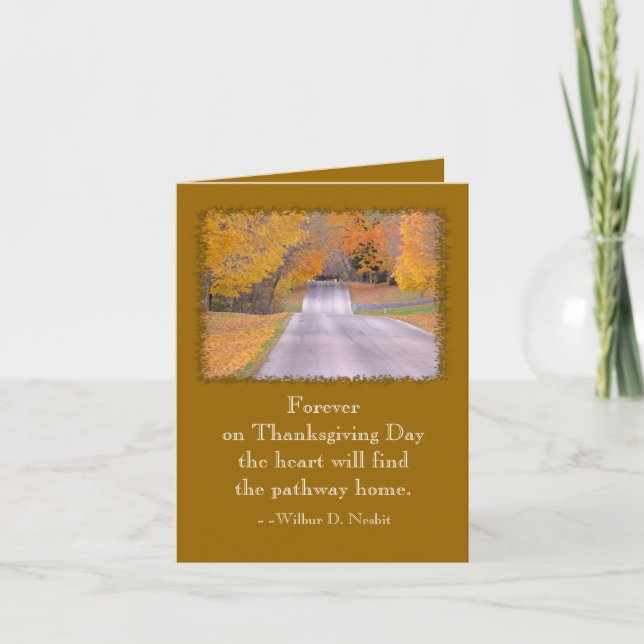THANKSGIVING AWAY FROM HOME /PHOTO AND QUOTE HOLIDAY CARD (Front)