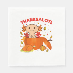 Thanksgiving Axolotl Thanksalotl Salamander Turkey Napkins