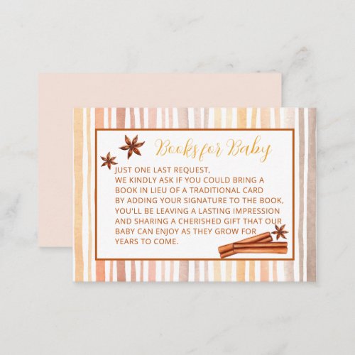 Thanksgiving Baby Shower Books For Baby  Enclosure Card
