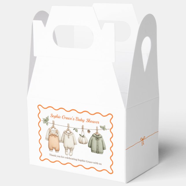 Thanksgiving Baby Shower Girl | Cozy Clothesline Favor Boxes (Open)