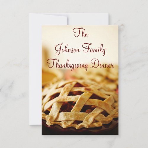 Thanksgiving Baked Pie Holiday Invitations