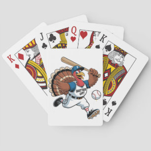 Thanksgiving Baseball Turkey Batter Gobbler Poker Cards