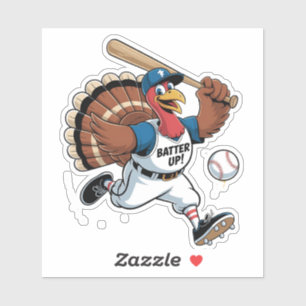 Thanksgiving Baseball Turkey Batter Gobbler Sticker