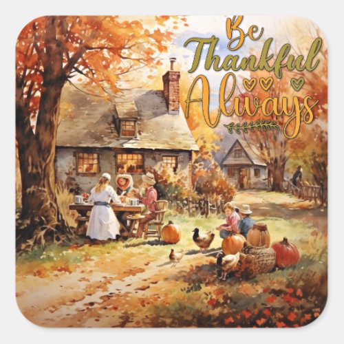 Thanksgiving _ Be Thankful Always Square Sticker