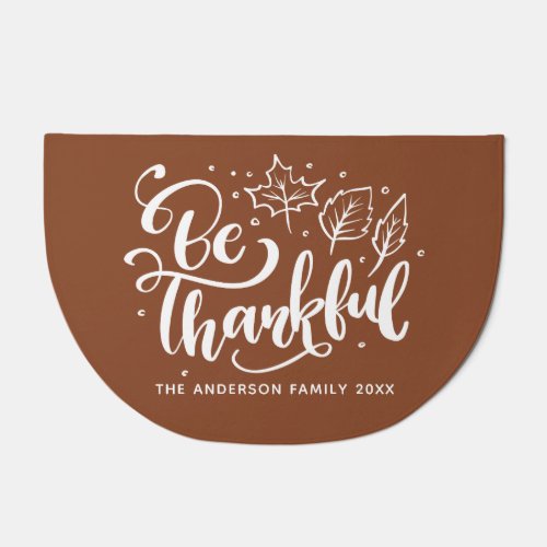 Thanksgiving Decor 4 Thanksgiving Be Thankful Script Harvest Brown Doormat