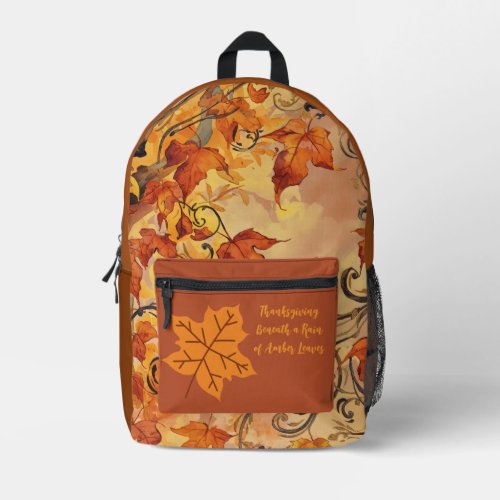 Thanksgiving,Beautiful Autumn Leaves Pattern  Printed Backpack