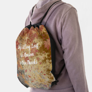 Thanksgiving,Beautiful Autumn Leaves Season Patter Drawstring Bag