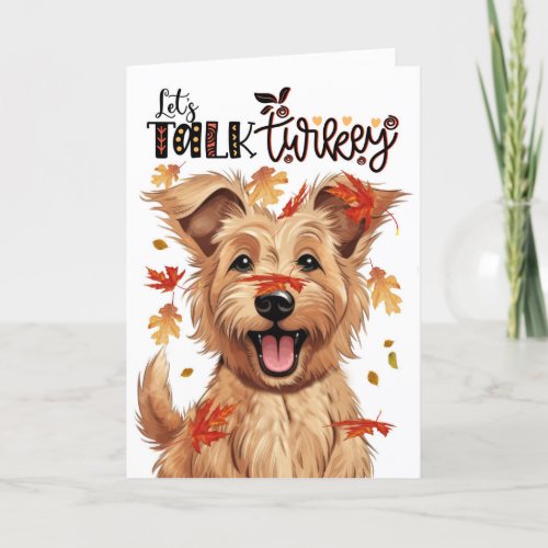 Thanksgiving Berger Picard Dog Lets Talk Turkey Holiday Card