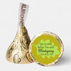 Thanksgiving Bible Verse Green Leaf Autumm Olive Hershey®'s Kisses®