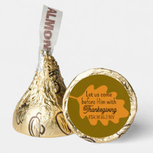 Thanksgiving Bible Verse Orange Autumm Brown Hershey®'s Kisses®