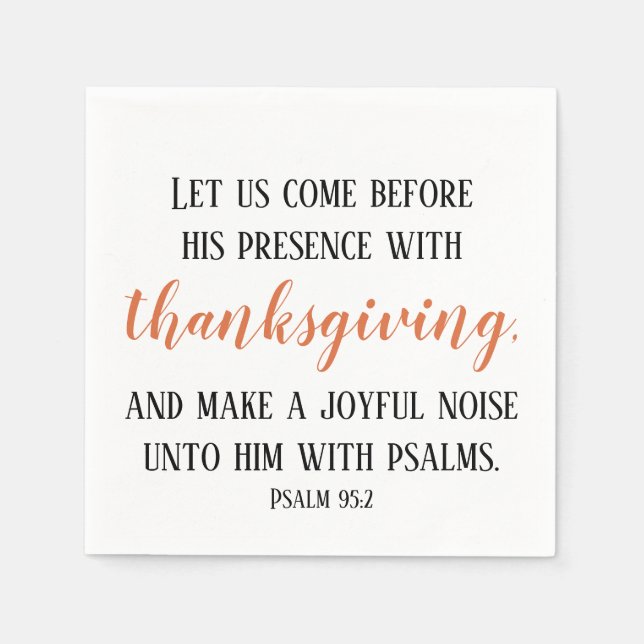 Thanksgiving Bible Verse Script Napkins (Front)