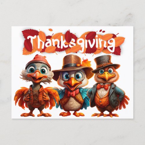 Thanksgiving Birds  Postcard
