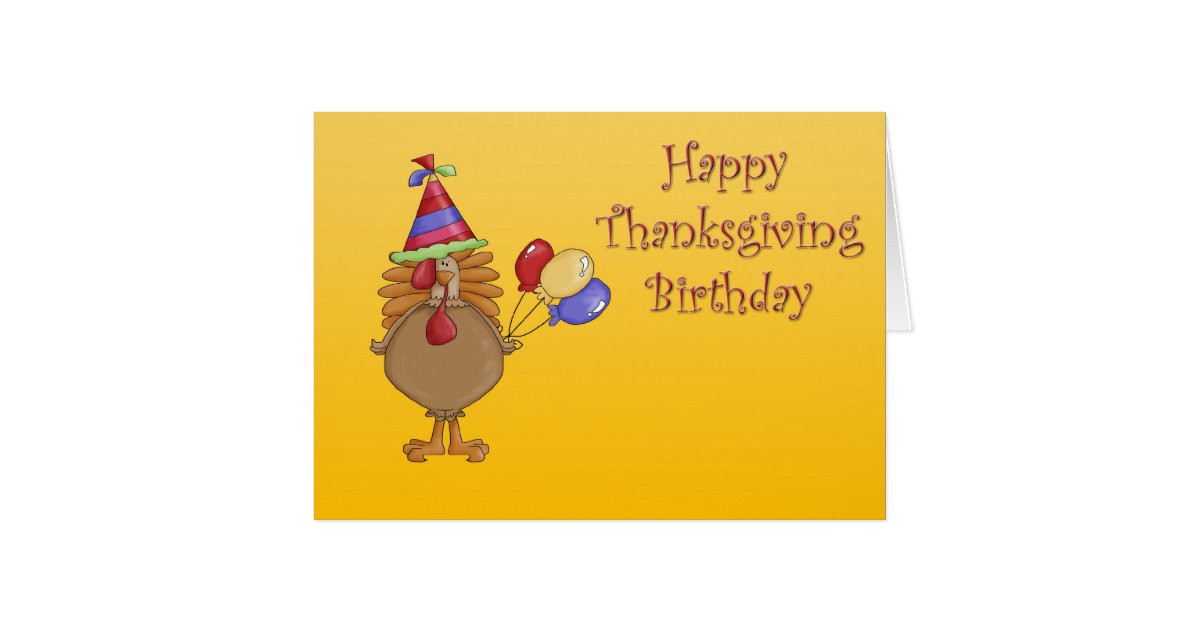 Happy Thanksgiving Birthday Card