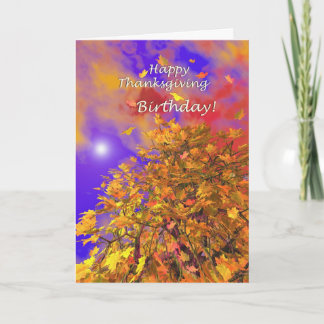 Thanksgiving Birthday - Fall Flight Holiday Card