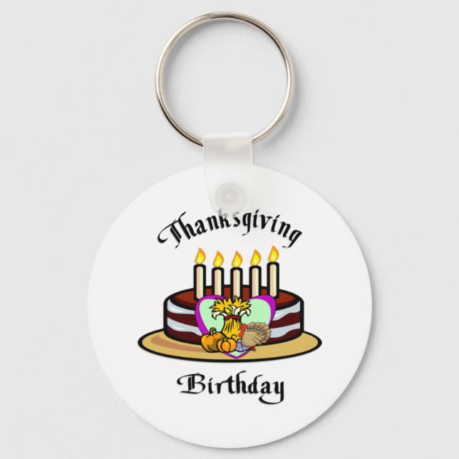 Thanksgiving Birthday Keychain (Front)