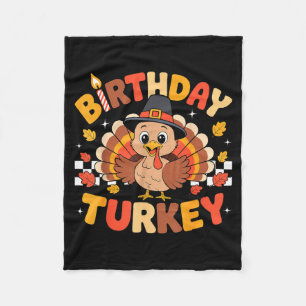 Thanksgiving Birthday Turkey Birthday Party Toddle Fleece Blanket