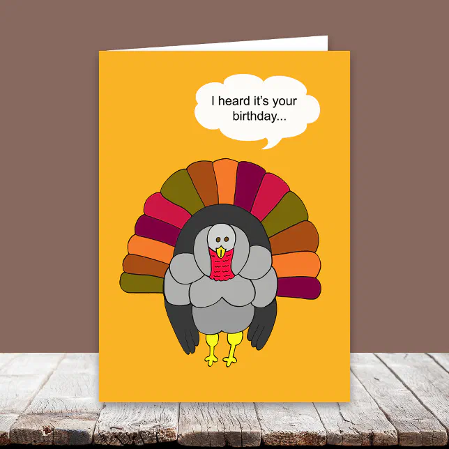 Thanksgiving Birthday -- Turkey Holiday Card | Zazzle