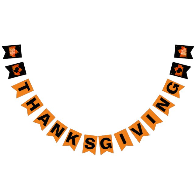 THANKSGIVING BLACK AND ORANGE BUNTING FLAGS (All)