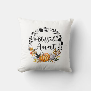 Thanksgiving Blessed Aunt Pumpkin Thanksgiving Throw Pillow