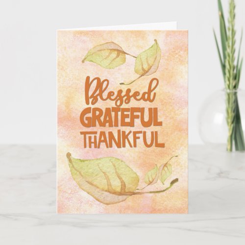 Thanksgiving Blessed Grateful Thankful Religious Card