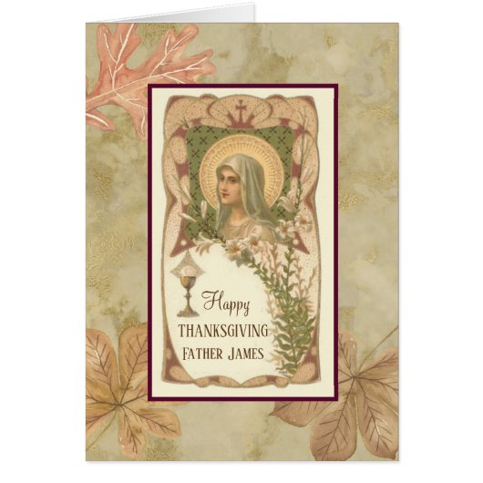 Thanksgiving Blessed Virgin Mary Priest Cards (Front)