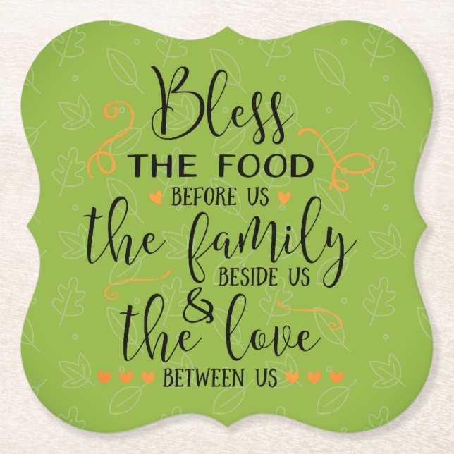 Thanksgiving Blessing Paper Coaster (Front)