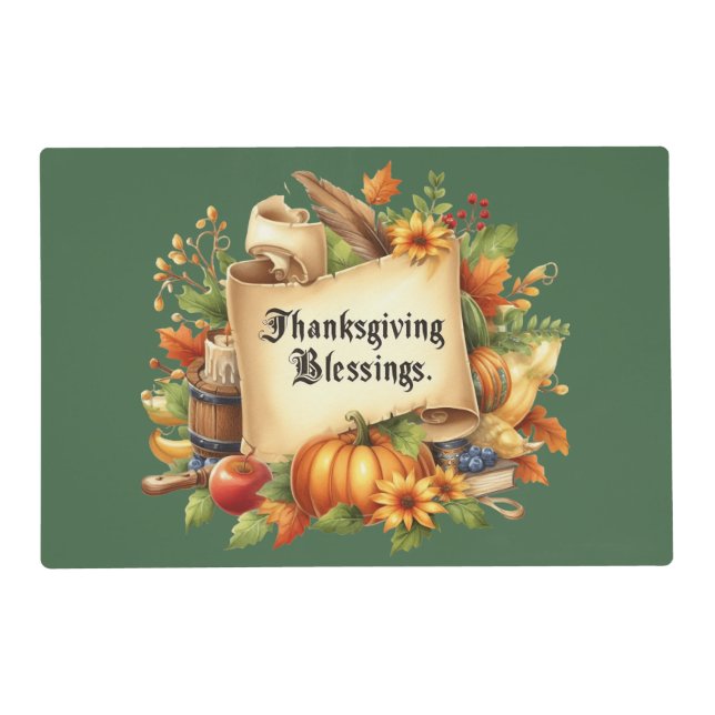 Thanksgiving Blessing Paper Placemat (Front)