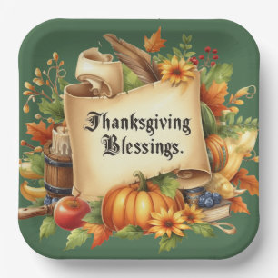 Thanksgiving Blessing Paper Plate