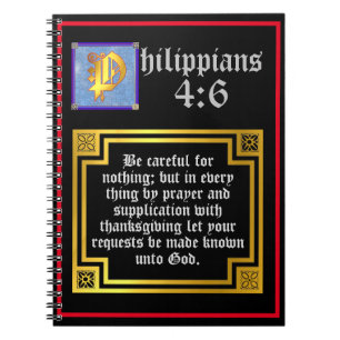 Thanksgiving Blessing Philippians 4:6 Bible Quote Notebook