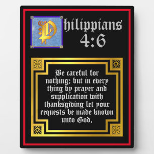 Thanksgiving Blessing Philippians 4:6 Bible Verse Plaque
